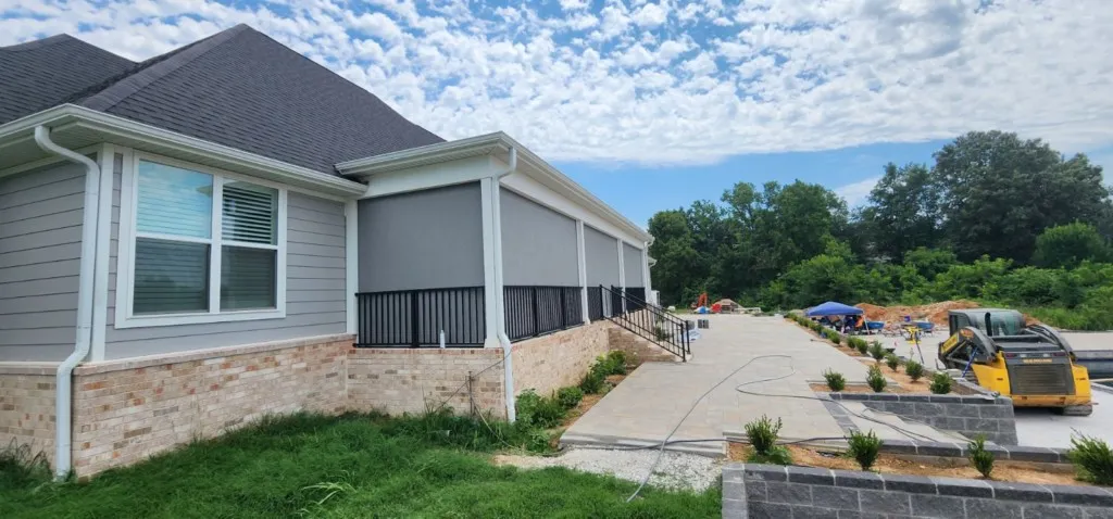 White housing for motorized retractable screens Granite texture Nano 95 Fayetteville Arkansas
