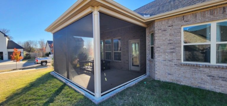 Beige housing three-sided electric patio screens insect screen Beige housing three-sided electric patio screens insect screen