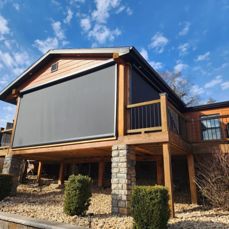 Outside view electric patio screens
