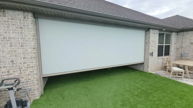 Beige housing 20 ft long 11 ft tall Nano 95 Stone texture two-way mirror view you can see out they can't see in